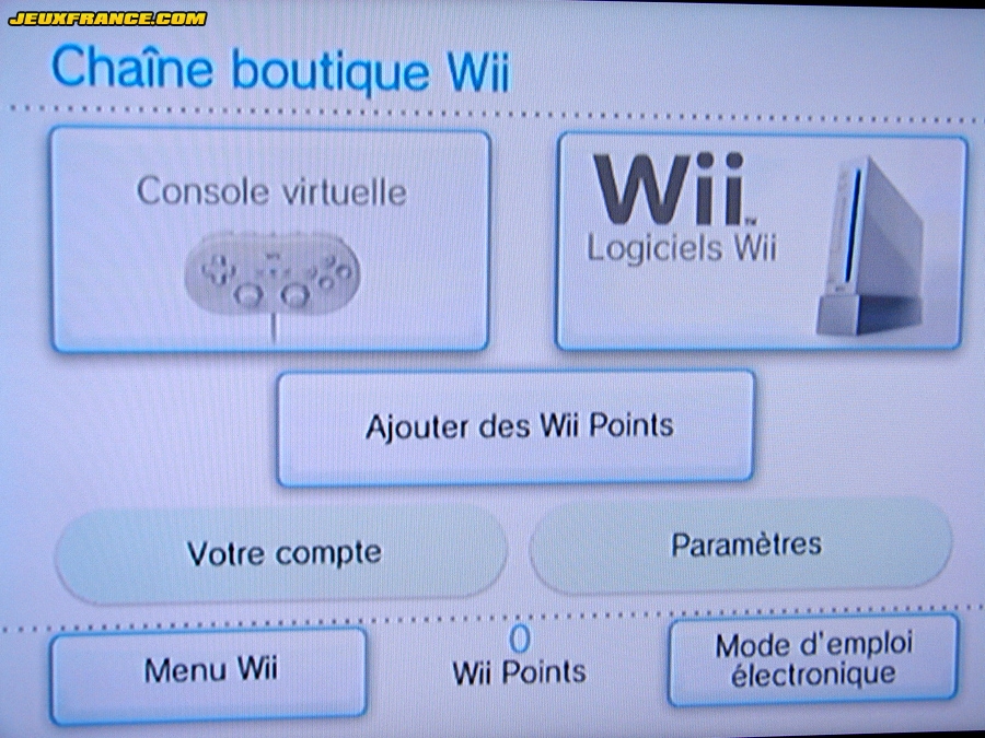 La boutique Wii ouverte aujourd'hui