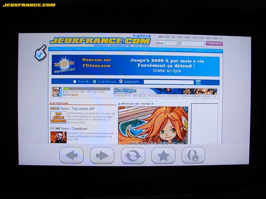 Surfer sur Internet avec la Wii