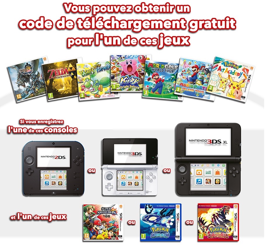 Nintendo 3DS : nouvelle opération de jeux offerts