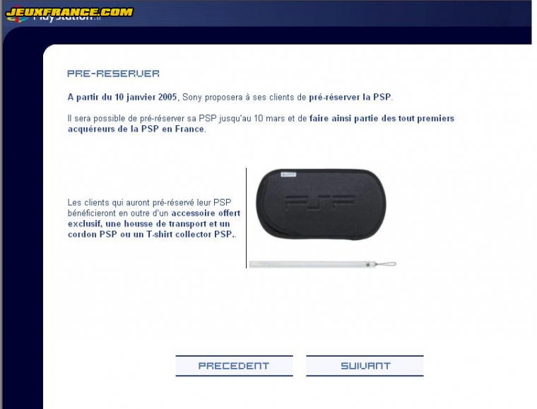 PSP : des détails pour la France