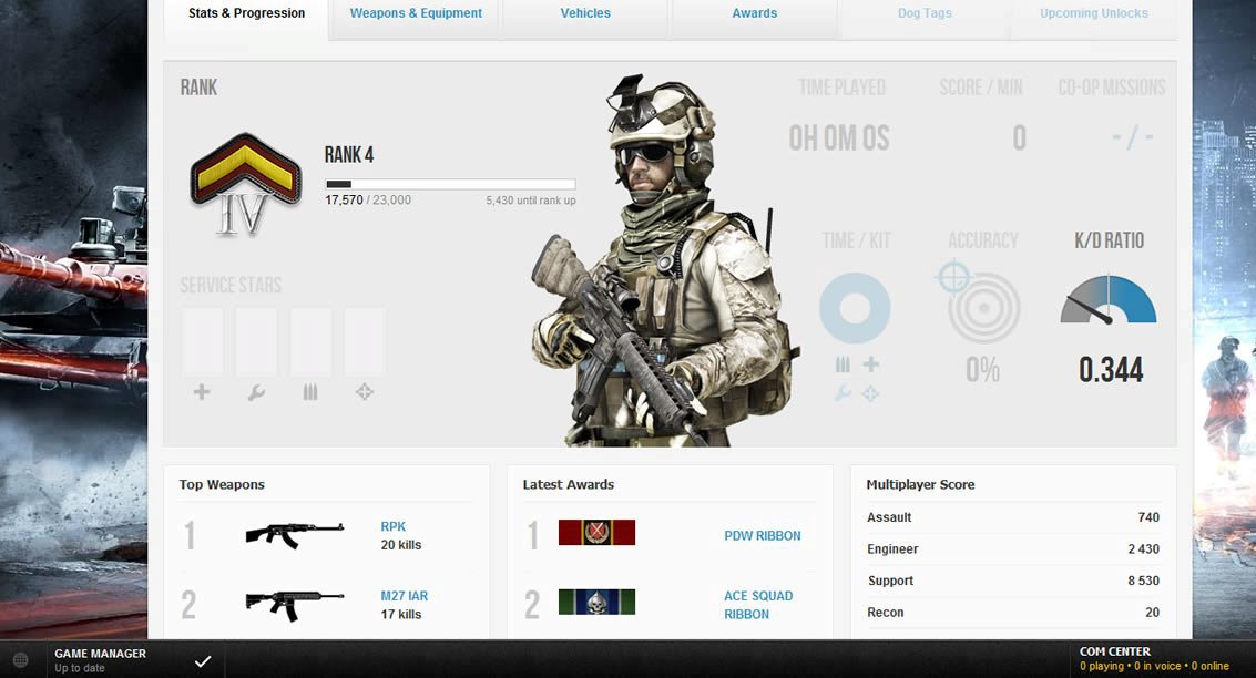 Battlefield 3 : le Battlelog en images