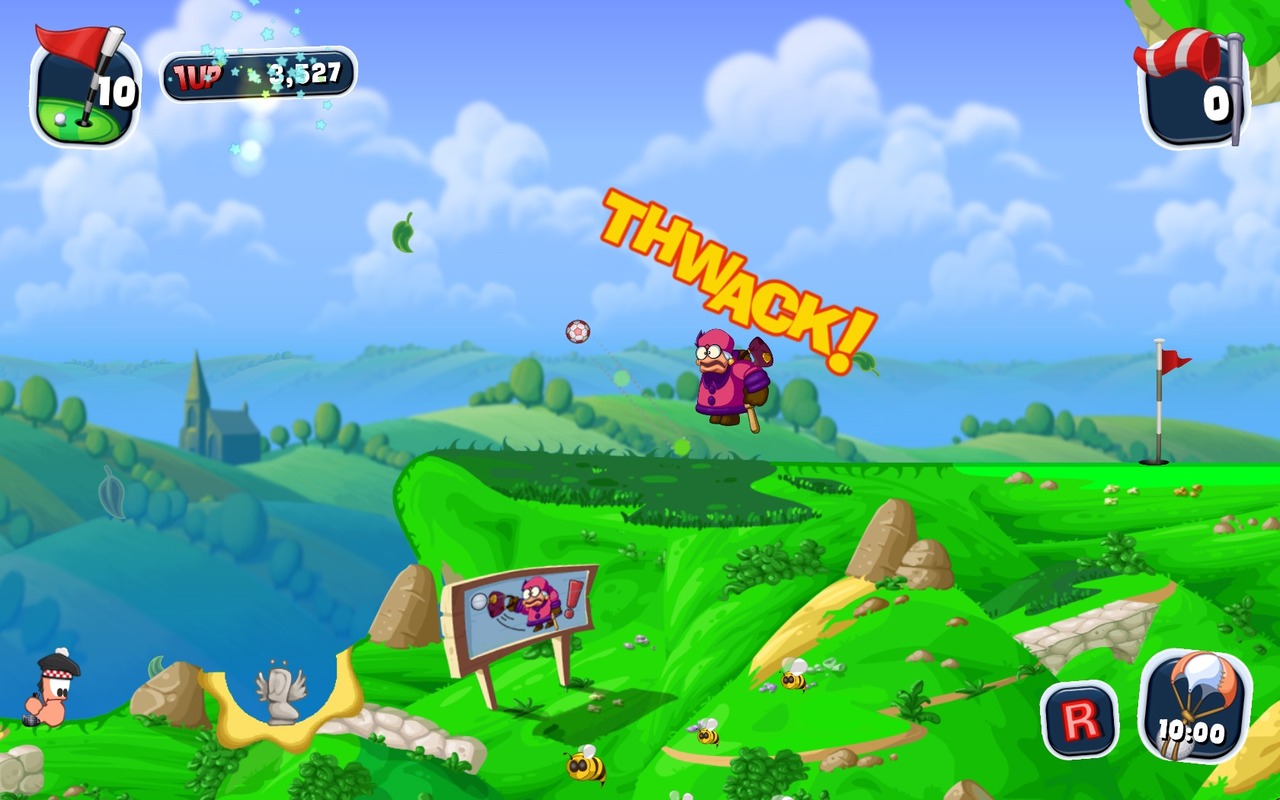 Screens-Video Worms Crazy Golf