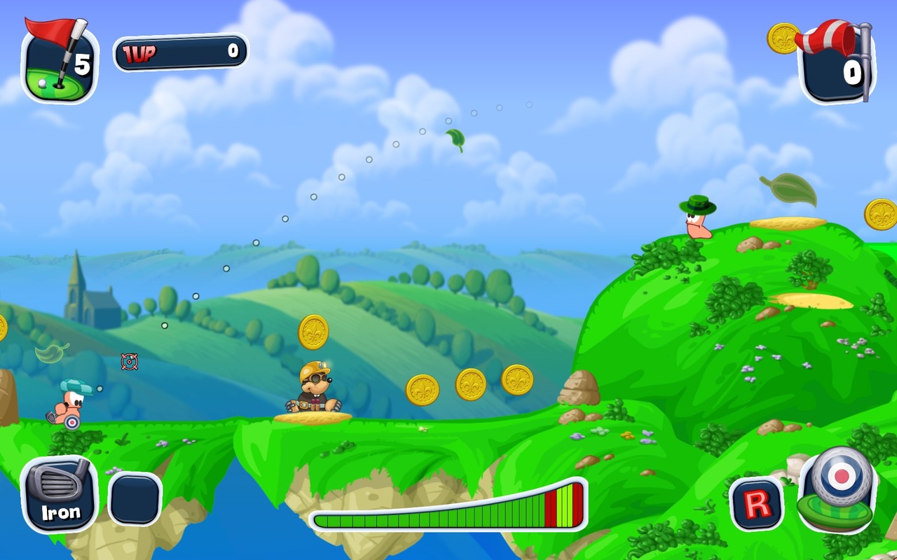 Screens-Video Worms Crazy Golf
