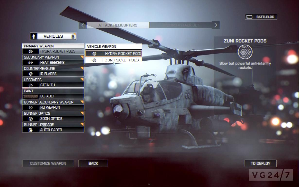 Battlefield 4 : la customisation des véhicules